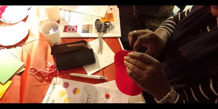 Women engaged in sewing activities